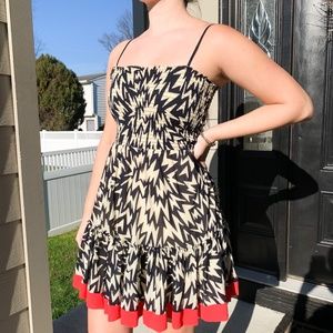 Juicy Couture Black & White Fit & Flare Dress